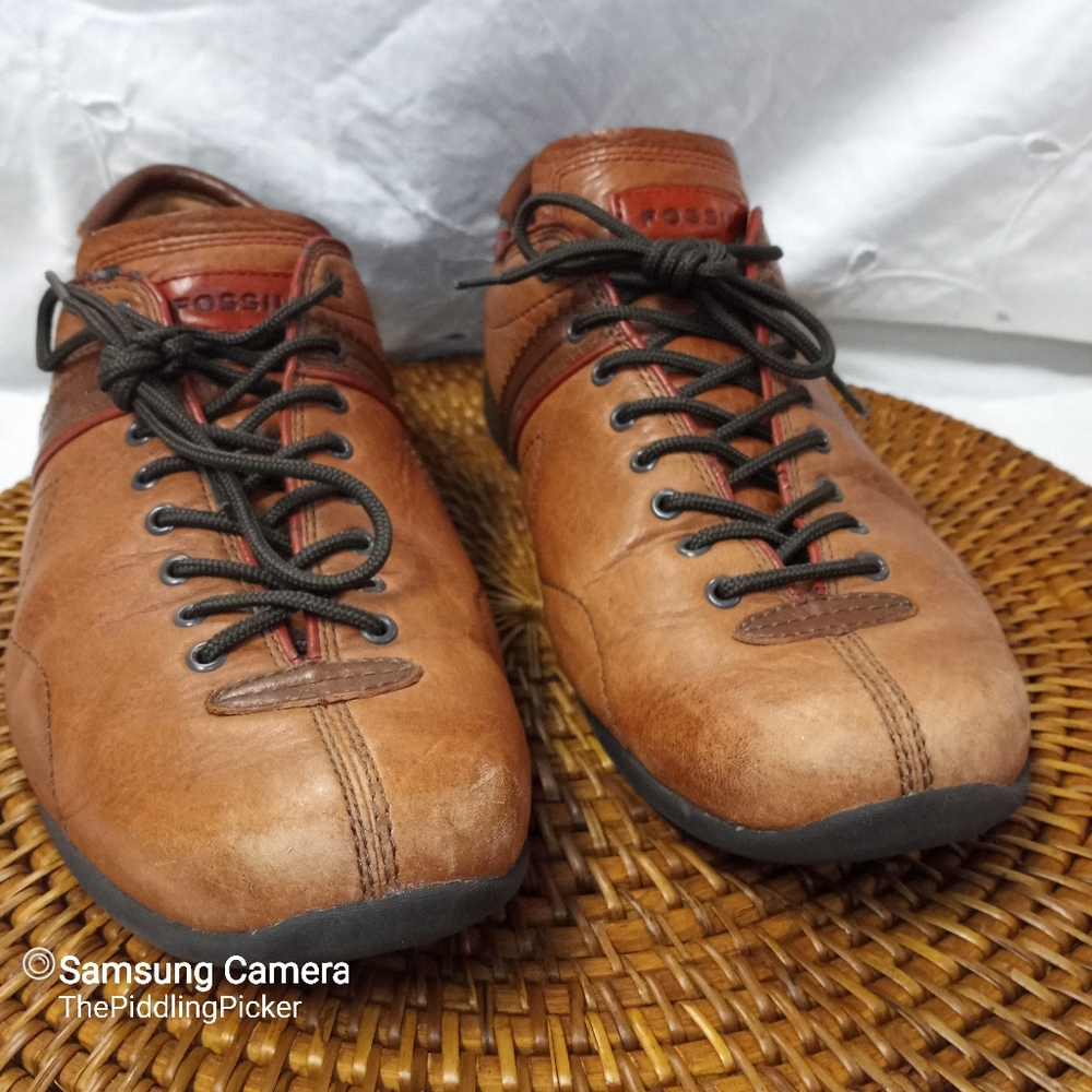 Fossil Brown Leather Suede Sneakers 10 Please see ALL pictures